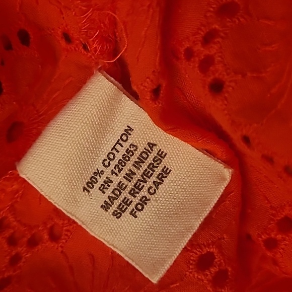 NWT WOMENS RED EYELET NICOLE MILLER ARTELIER ROLL TAB BLOUSE SIZE XS - Picture 6 of 7